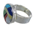 Multicolor And Genuine Sterling Silver Southwestern Ring Size 5-3/4 YX77508